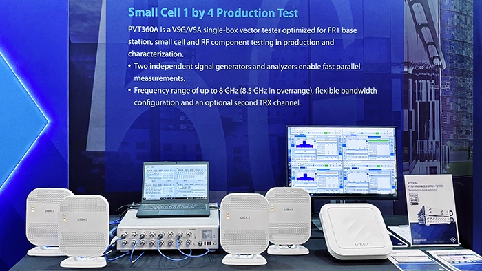 Joint demonstration of high‑throughput 5G femtocell testing with the PVT360A.